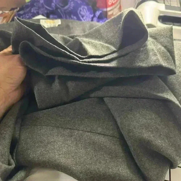 Talbots Women’s 12W Gray Wool Trousers Side Zip Wide Leg Made In Italy Pants - Picture 11 of 13